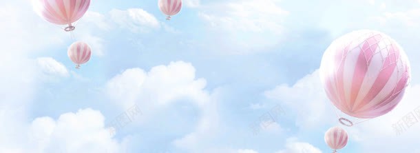 周年庆png免抠素材_新图网 https://ixintu.com 云朵 天空 热气球 粉色 蓝色