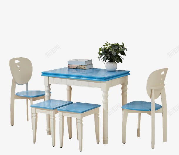 浅蓝色桌面餐桌png免抠素材_新图网 https://ixintu.com 地中海风格 小户型家具 温馨家居 餐桌桌面