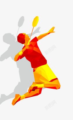 体育运动人物h5打羽毛球高清图片