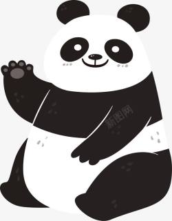 中国国宝打招呼的大熊猫高清图片