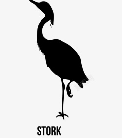 嘴巴站立的丹顶鹤手绘图高清图片