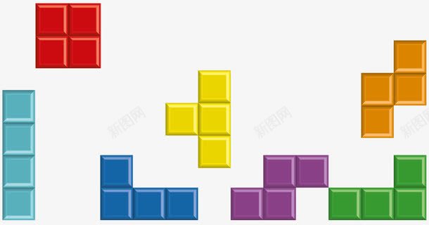 俄罗斯方块几何创意png免抠素材_新图网 https://ixintu.com 俄罗斯方块 几何 创意
