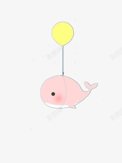 海豚鱼气球png免抠素材_新图网 https://ixintu.com 卡通 可爱 气球 海豚 粉色