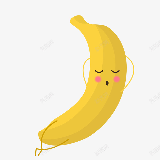 可爱表情黄色香蕉png免抠素材_新图网 https://ixintu.com 卡通香蕉 可爱表情 水果 背景装饰 黄色香蕉