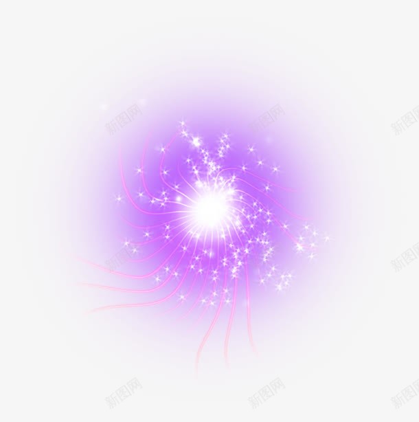 紫色浪漫光效png免抠素材_新图网 https://ixintu.com 光效动感 彩色彩线 星光 紫色