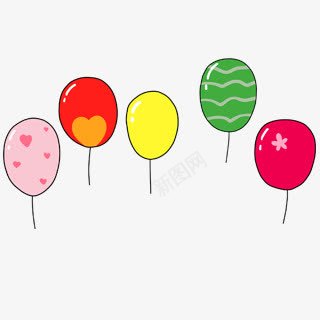 红色气球卡通气球png免抠素材_新图网 https://ixintu.com 卡通 气球 红色