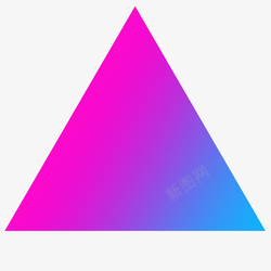蓝色紫色渐变色正三角形素材