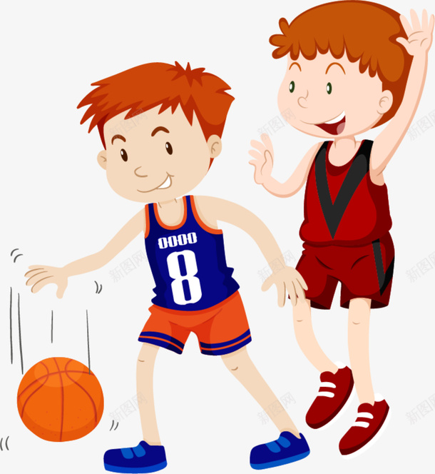 一起打篮球的男孩png免抠素材_新图网 https://ixintu.com 一起打篮球 两个男孩 两兄弟 拍篮球 玩耍 篮球运动 运球