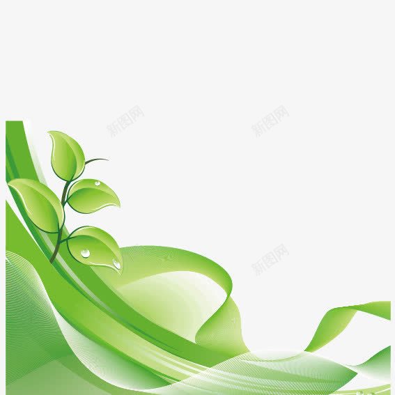 绿色叶子和线条png免抠素材_新图网 https://ixintu.com 健康 树叶 环保 线条 绿叶 绿色叶子 绿色叶子和线条