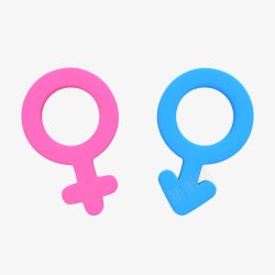 男女性别符号卡通男性女性性别标志图标高清图片