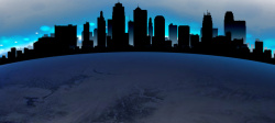 蓝色地球熄灯一小时地球日地球一小时高楼大厦建筑地高清图片