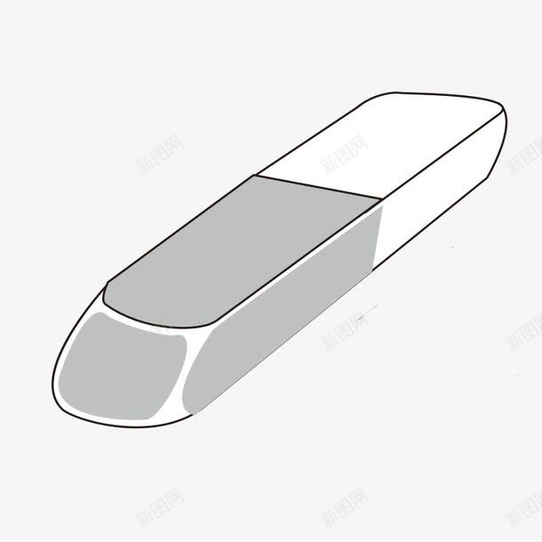 简笔橡皮png免抠素材_新图网 https://ixintu.com 一个 卡通 学生用品 手绘 橡皮 灰色 白色 简笔