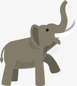 小灰象大象灰色凶猛矢量图高清图片