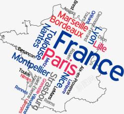 矢量法国地图创意法国地图高清图片