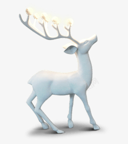 小鹿剪影白色典雅的梅花鹿图高清图片