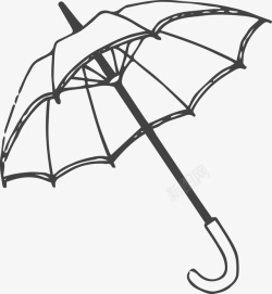 雨伞简笔画卡通简约简笔画黑白插画小清新图标高清图片