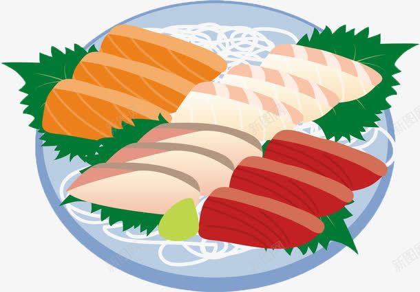 鱼片刺身png免抠素材_新图网 https://ixintu.com 卡通 料理插图 日本料理 生鱼片 美食