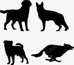 拉布拉多犬特写4款创意宠物狗剪影图标高清图片