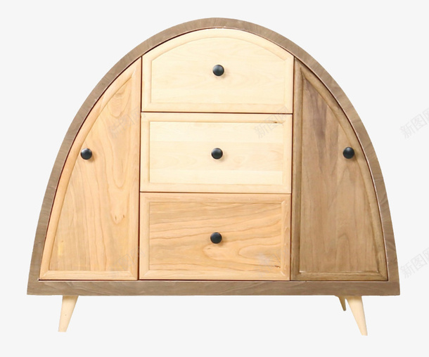风格独特的木柜子png免抠素材_新图网 https://ixintu.com 产品实物 创意 北欧家居 半圆 木质 柜子 棕色 现代 简约