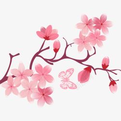 卡通桃树粉色桃花高清图片