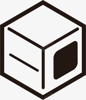 线性手绘盒子快递图标图标