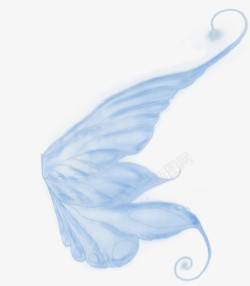 蓝色羽毛翅膀装饰背景透明翅膀高清图片