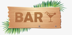 创意卡通bar酒吧木牌矢量图素材
