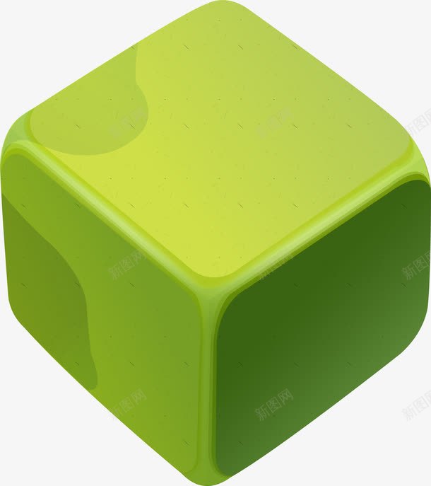 立体绿色块png免抠素材_新图网 https://ixintu.com 几何 卡通 方块 绿色立方体