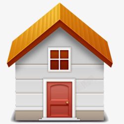 红屋顶房子手绘卡通彩色小房子高清图片