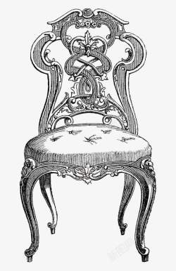 宫廷插画欧式复古椅子高清图片