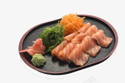 鱼生点芥末日本料理三文鱼高清图片