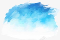 手绘涂鸦蓝色云彩效果素材
