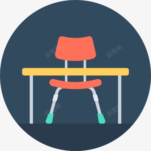 桌上图标png_新图网 https://ixintu.com 书桌 家具和家居 教室 教育 椅子 老师的办公桌 设计平面图