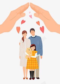 抱着孩子的父母有爱的一家三口高清图片