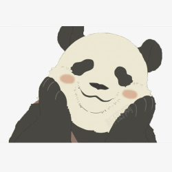 熊猫捂脸可爱表情素材
