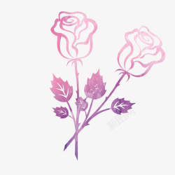 渐变玫瑰手绘紫色玫瑰界矢量图高清图片