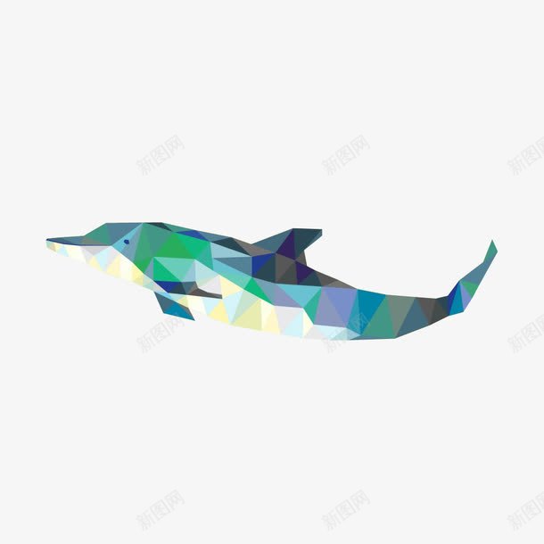 创意鲸鱼png免抠素材_新图网 https://ixintu.com 几何 立体 装饰 鲸鱼