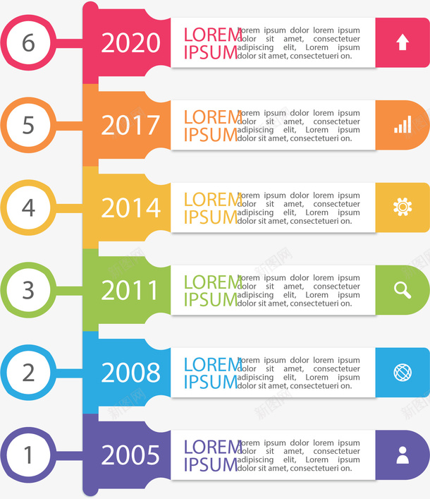 数字序列时间轴图表矢量图ai免抠素材_新图网 https://ixintu.com 信息图表 彩色时间轴 数字序列 时间轴 步骤图 矢量png 矢量图