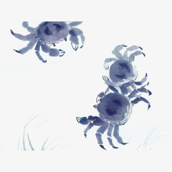 大闸蟹海报素材中国风水墨螃蟹高清图片