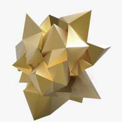 金色高级立体几何矢量图素材