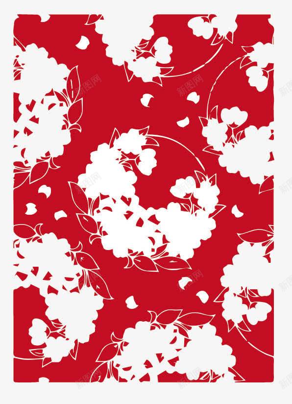 红色和风花纹png免抠素材_新图网 https://ixintu.com 和风 和风花纹 红色 红色花纹 花纹 镂空花纹