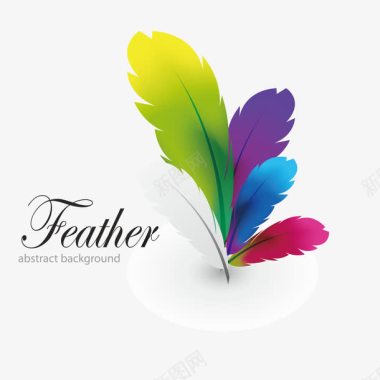 彩色羽毛的logo矢量图图标图标