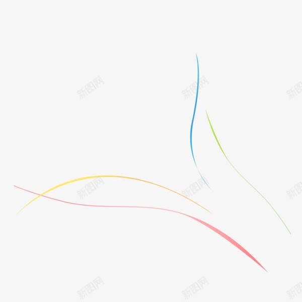 彩色线条png免抠素材_新图网 https://ixintu.com 扭曲 渐变 渐变线 简约 线性