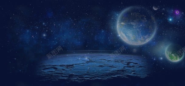 天猫首页星空模板背景bannerjpg设计背景_新图网 https://ixintu.com 天猫首页星空模板地球月亮行星