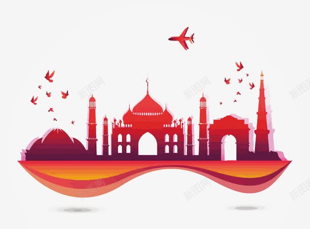 印度城市png免抠素材_新图网 https://ixintu.com 8月15日 India 印度 印度独立日 建筑 房子 文化 独立日 矢量印度独立日 红色 节日 飞机 飞鸟