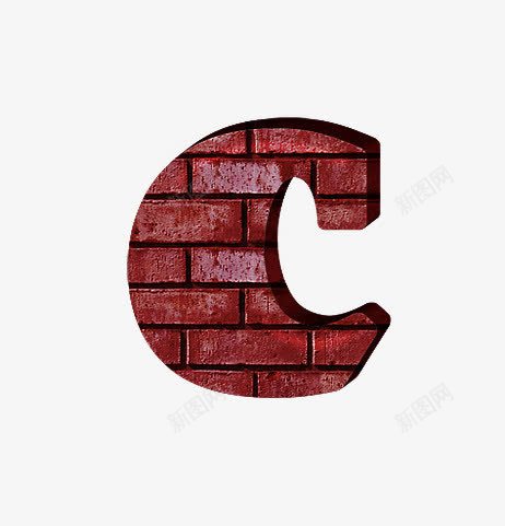 红砖墙字母cpng免抠素材_新图网 https://ixintu.com 创意数字 文化砖 红砖墙字母数字