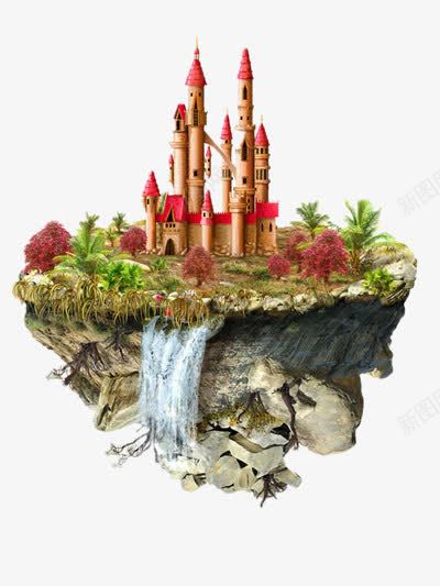 山水画png免抠素材_新图网 https://ixintu.com 山水装饰图 悬浮材料 悬浮装饰图 童话世界