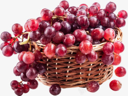 一篮水果一篮新鲜的红葡萄高清图片
