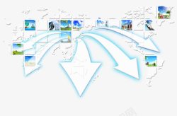 世界地图箭头商务感科技地图高清图片