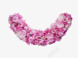 粉红色花带素材